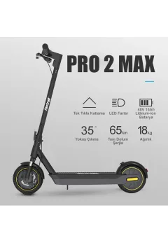 Electroll Pro2 Max 1000W Elektrikli Scooter - Gorsel 5