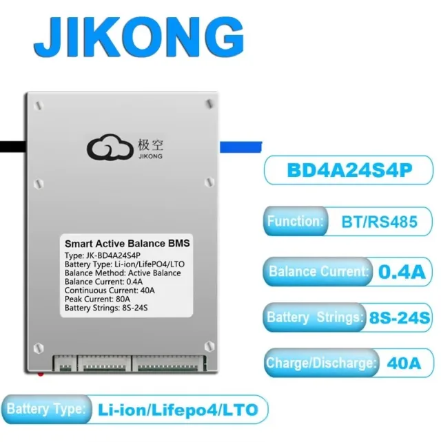 JK Smart BMS BD4A24S4P 40A Aktif Balans